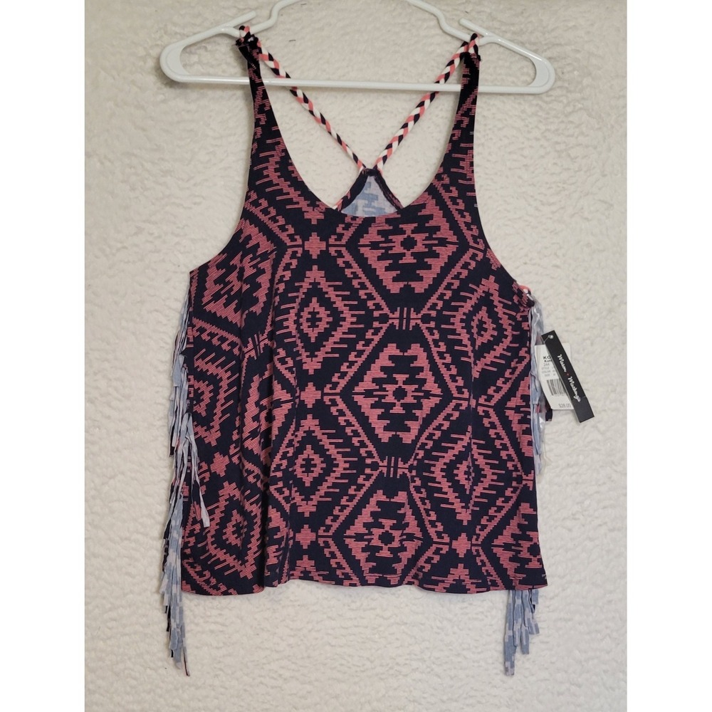 Mason + Mackenzie Womens Halter Top Size M NEW NWT Geometric Boho Fringe 1693
